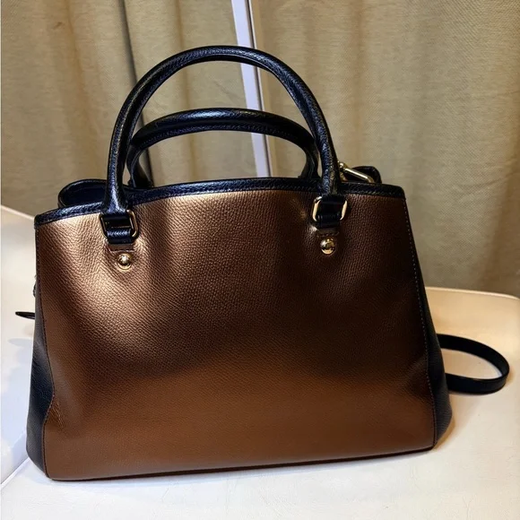 Coach Black and Bronze Satchel - Picture 4 of 15